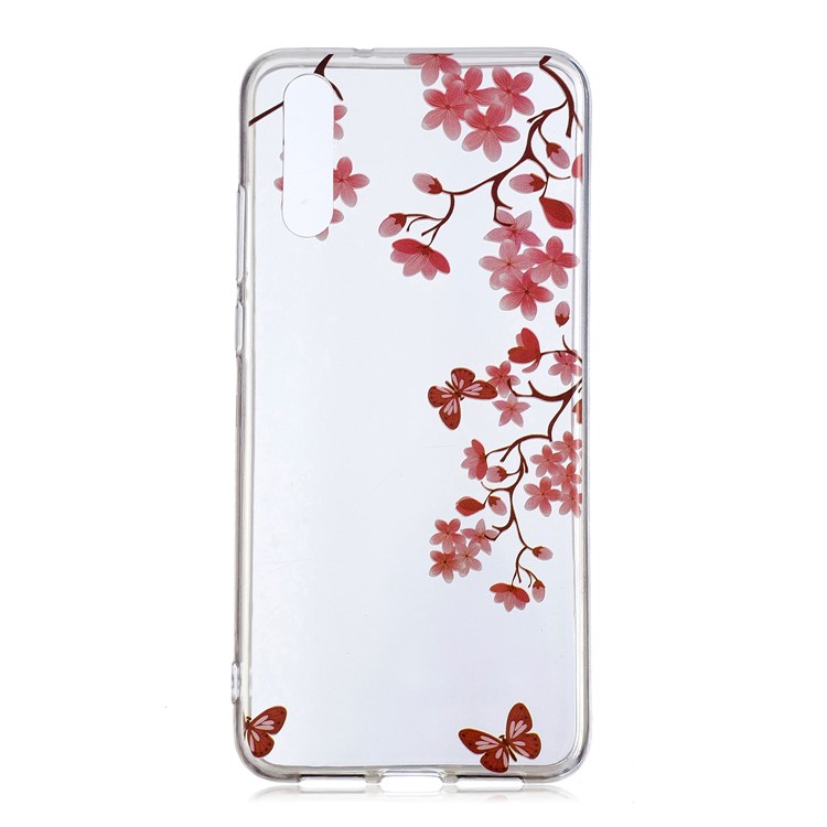 Pattern Printing IMD TPU Soft Mobile Phone Shell for Huawei P20 - Flower and Butterfly-1