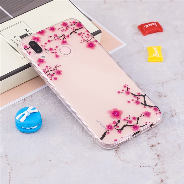 Pattern Printing IMD TPU Flexible Case for Huawei P20 Lite / Nova 3e - Plum Blossom-4