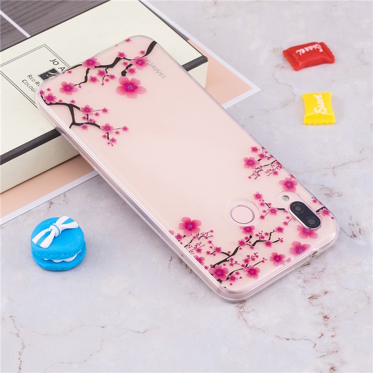 Pattern Printing IMD TPU Flexible Case for Huawei P20 Lite / Nova 3e - Plum Blossom-5