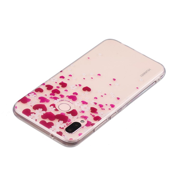 Pattern Printing IMD TPU Protection Case for Huawei P20 Lite / Nova 3e - Hearts and Flowers-3
