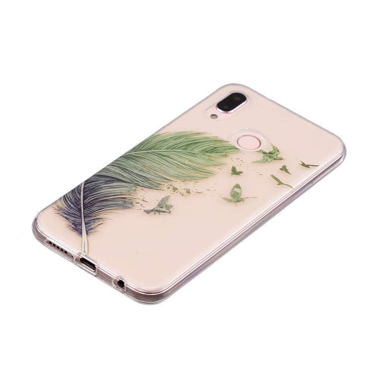 Pattern Printing IMD TPU Case Accessory for Huawei P20 Lite / Nova 3e - Feather Pattern-2