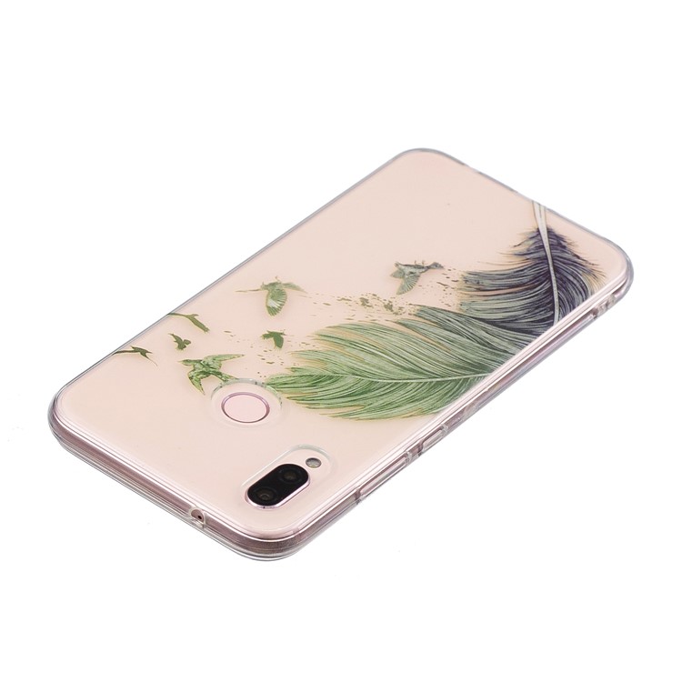 Pattern Printing IMD TPU Case Accessory for Huawei P20 Lite / Nova 3e - Feather Pattern-3