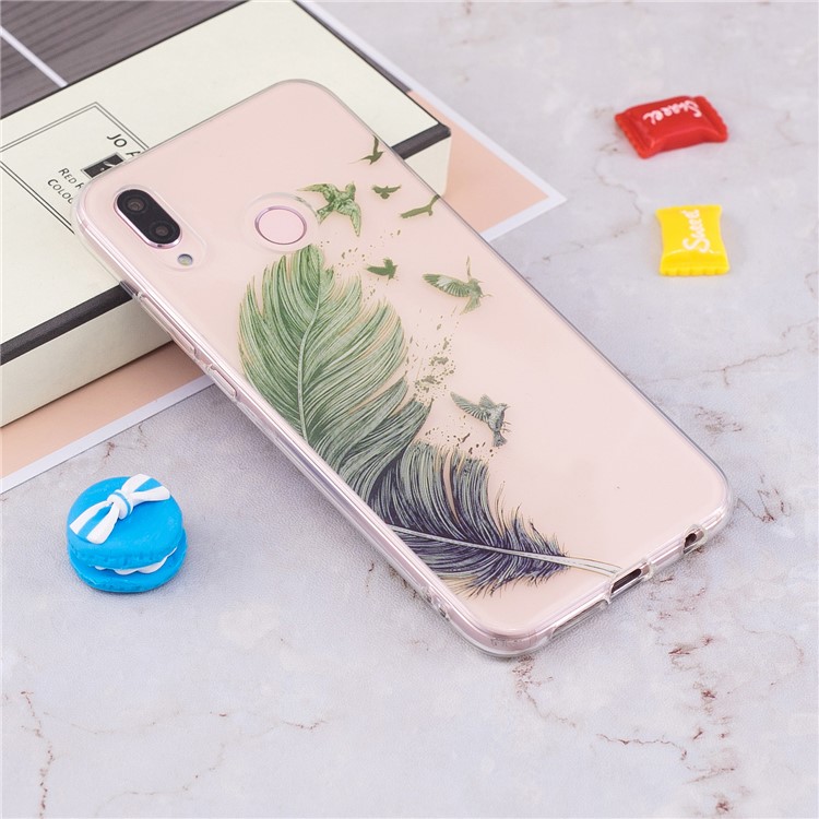 Pattern Printing IMD TPU Case Accessory for Huawei P20 Lite / Nova 3e - Feather Pattern-4