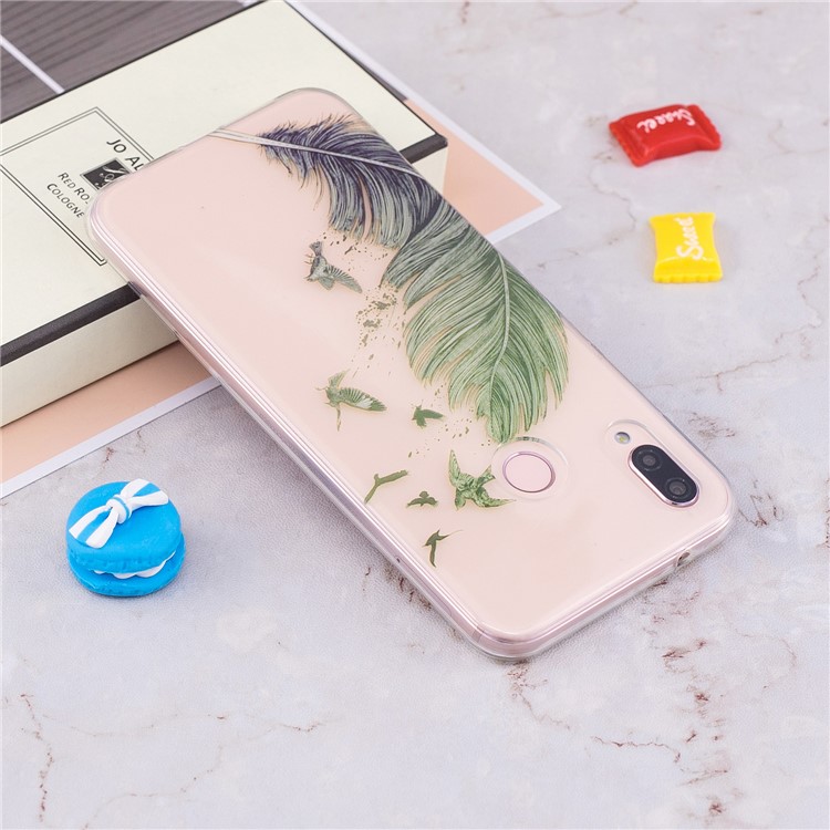 Pattern Printing IMD TPU Case Accessory for Huawei P20 Lite / Nova 3e - Feather Pattern-5