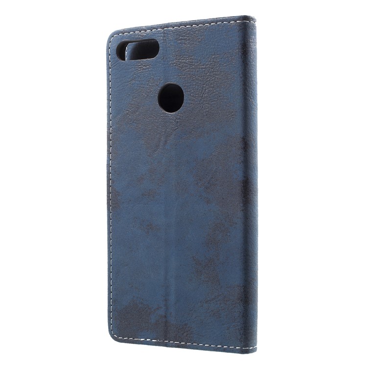 Vintage Style Wallet PU Leather Stand Protective Case for Huawei Y9 (2018)/Enjoy 8 Plus - Blue-2
