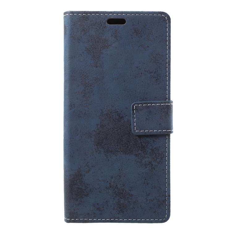 Vintage Style Wallet PU Leather Stand Protective Case for Huawei Y9 (2018)/Enjoy 8 Plus - Blue-3