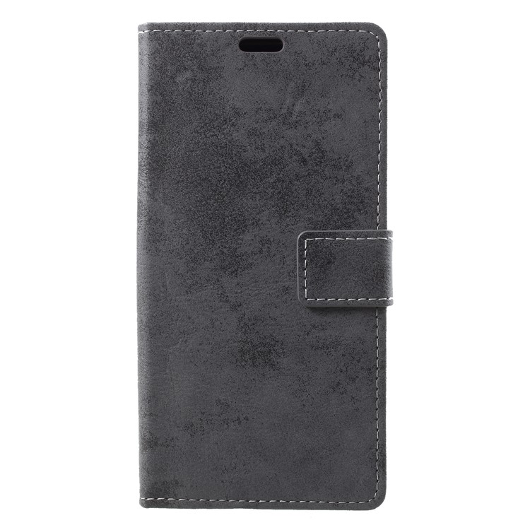Vintage Style Wallet PU Leather Stand Protective Cover for Huawei Y9 (2018)/Enjoy 8 Plus - Grey-1