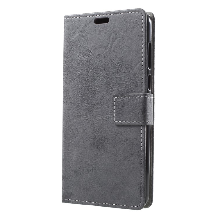 Vintage Style Wallet PU Leather Stand Protective Cover for Huawei Y9 (2018)/Enjoy 8 Plus - Grey-3