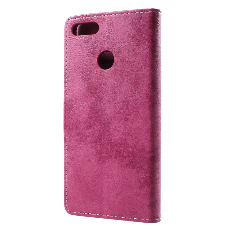 Vintage Style Wallet PU Leather Stand Protective Shell for Huawei Y9 (2018)/Enjoy 8 Plus - Rose-2