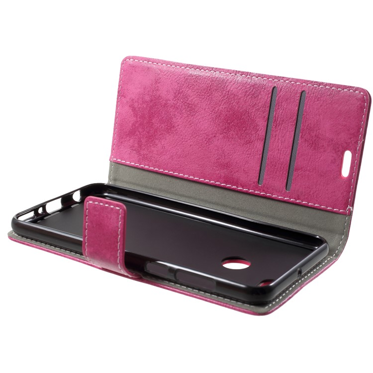 Vintage Style Wallet PU Leather Stand Protective Shell for Huawei Y9 (2018)/Enjoy 8 Plus - Rose-5