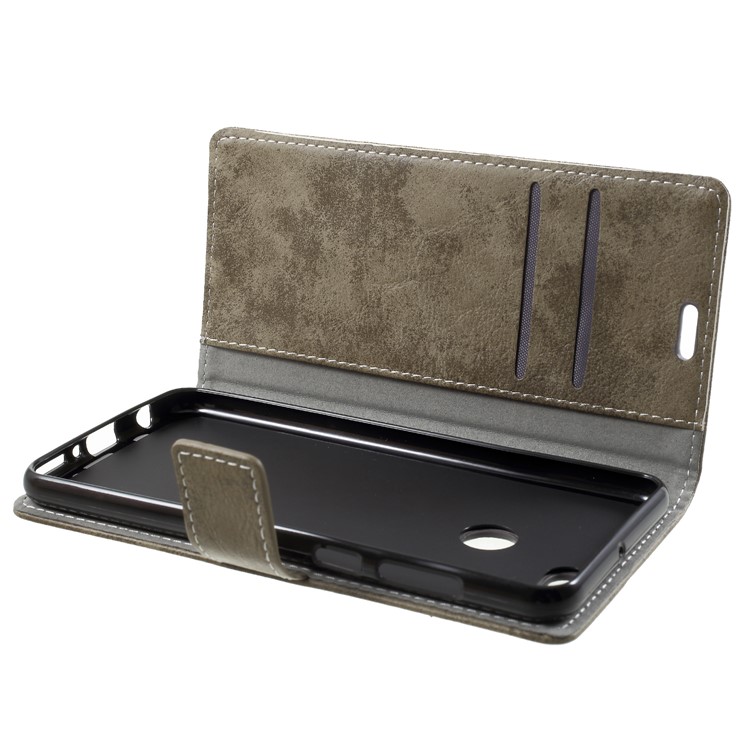 Vintage Style Wallet PU Leather Stand Protective Casing for Huawei Y9 (2018)/Enjoy 8 Plus - Khaki-5
