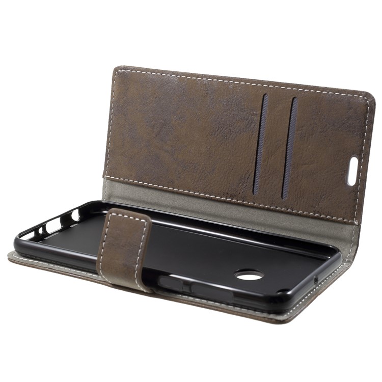 Vintage Style Wallet PU Leather Stand Protective Mobile Phone Case for Huawei Y9 (2018)/Enjoy 8 Plus - Brown-5