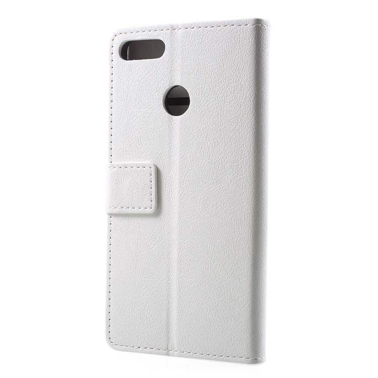 Wallet Stand Flip Leather Phone Cover for Huawei Y9 (2018)/Enjoy 8 Plus - White-2