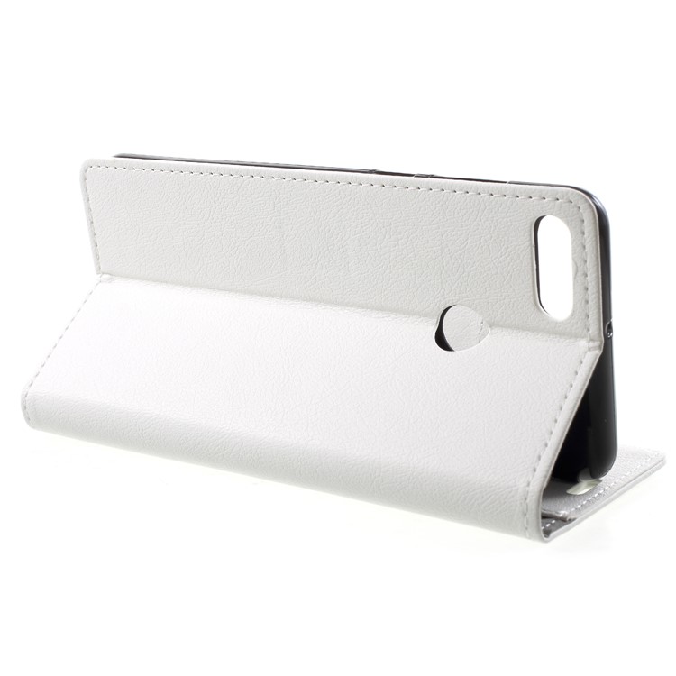 Wallet Stand Flip Leather Phone Cover for Huawei Y9 (2018)/Enjoy 8 Plus - White-4