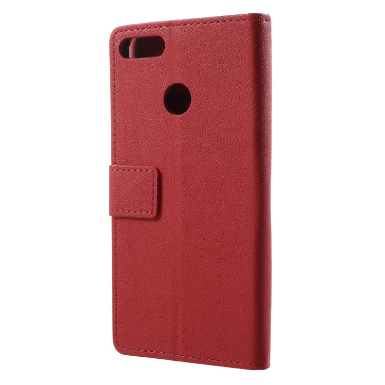 Wallet Stand Flip Leather Phone Shell for Huawei Y9 (2018)/Enjoy 8 Plus - Red-2