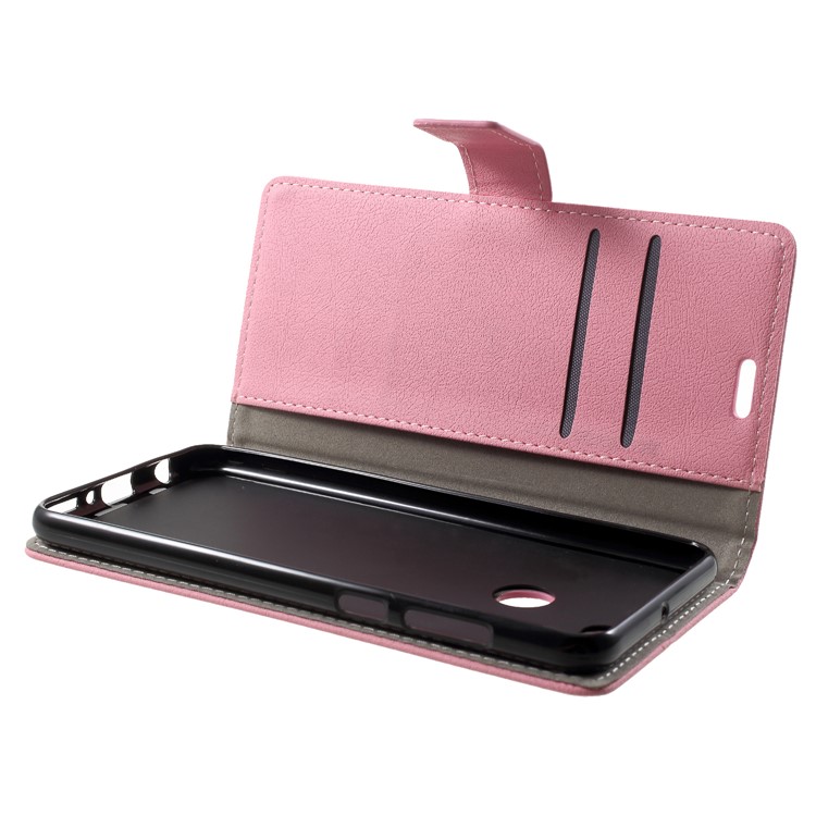 Wallet Stand Flip Leather Mobile Phone Case for Huawei Y9 (2018)/Enjoy 8 Plus - Pink-5