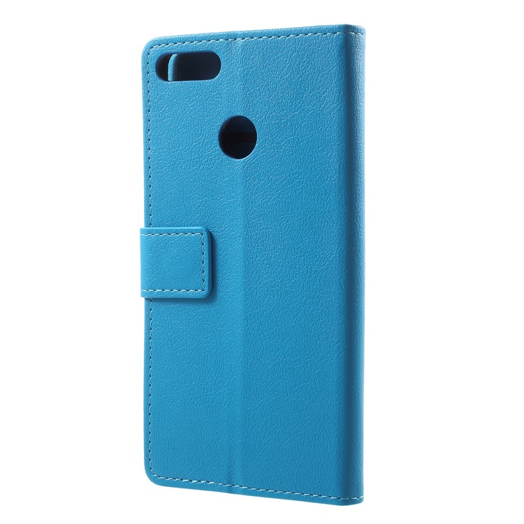 Wallet Stand Flip Leather Cell Phone Case for Huawei Y9 (2018)/Enjoy 8 Plus - Blue-2