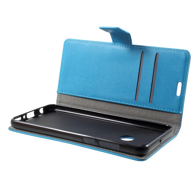 Wallet Stand Flip Leather Cell Phone Case for Huawei Y9 (2018)/Enjoy 8 Plus - Blue-5