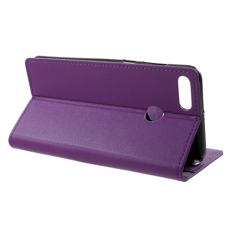 Wallet Stand Flip Leather Protective Case for Huawei Y9 (2018)/Enjoy 8 Plus - Purple-4