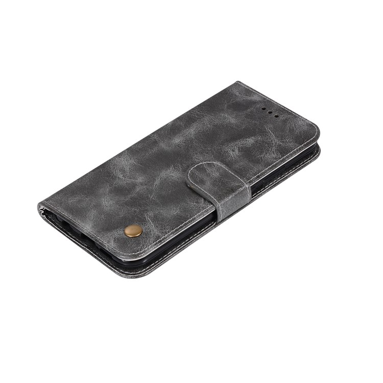 Premium Vintage PU Leather Wallet Phone Cover for Huawei P20 Lite / Nova 3e - Grey-7