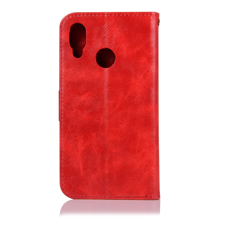 Premium Vintage PU Leather Wallet Phone Shell for Huawei P20 Lite / Nova 3e - Red-3