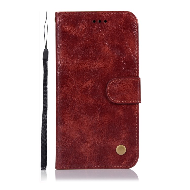 Premium Vintage PU Leather Wallet Shell Accessory for Huawei P20 Lite / Nova 3e - Wine Red-2