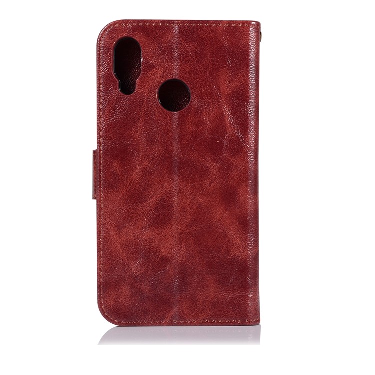 Premium Vintage PU Leather Wallet Shell Accessory for Huawei P20 Lite / Nova 3e - Wine Red-3