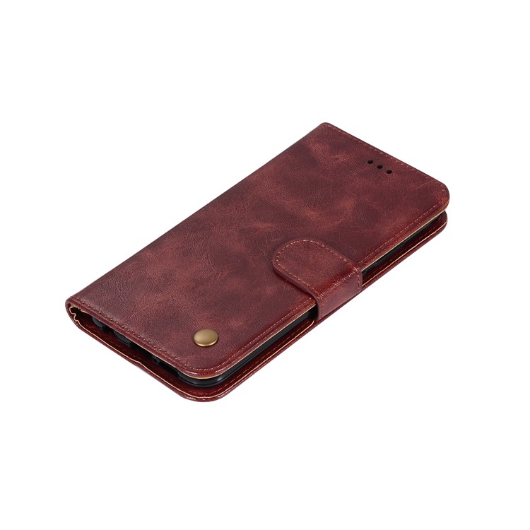 Premium Vintage PU Leather Wallet Shell Accessory for Huawei P20 Lite / Nova 3e - Wine Red-7