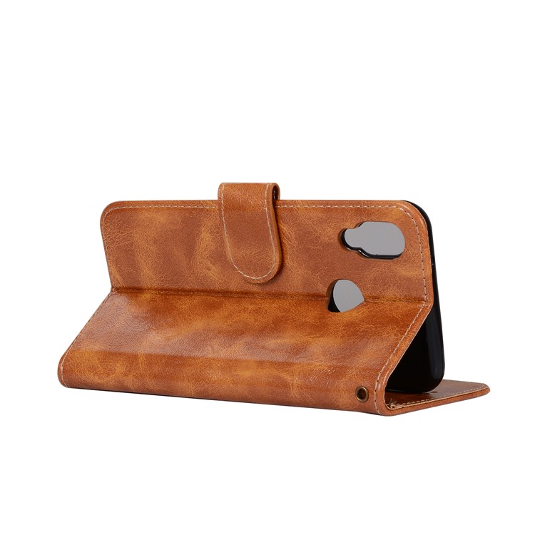 Premium Vintage PU Leather Wallet Case Accessory for Huawei P20 Lite / Nova 3e - Brown-6