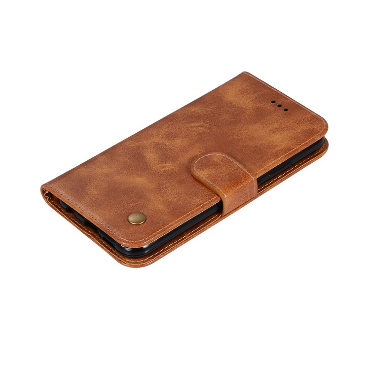 Premium Vintage PU Leather Wallet Case Accessory for Huawei P20 Lite / Nova 3e - Brown-7