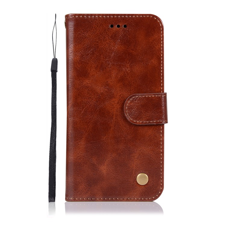 Premium Vintage PU Leather Wallet Cover Accessory for Huawei P20 Lite / Nova 3e - Coffee-2