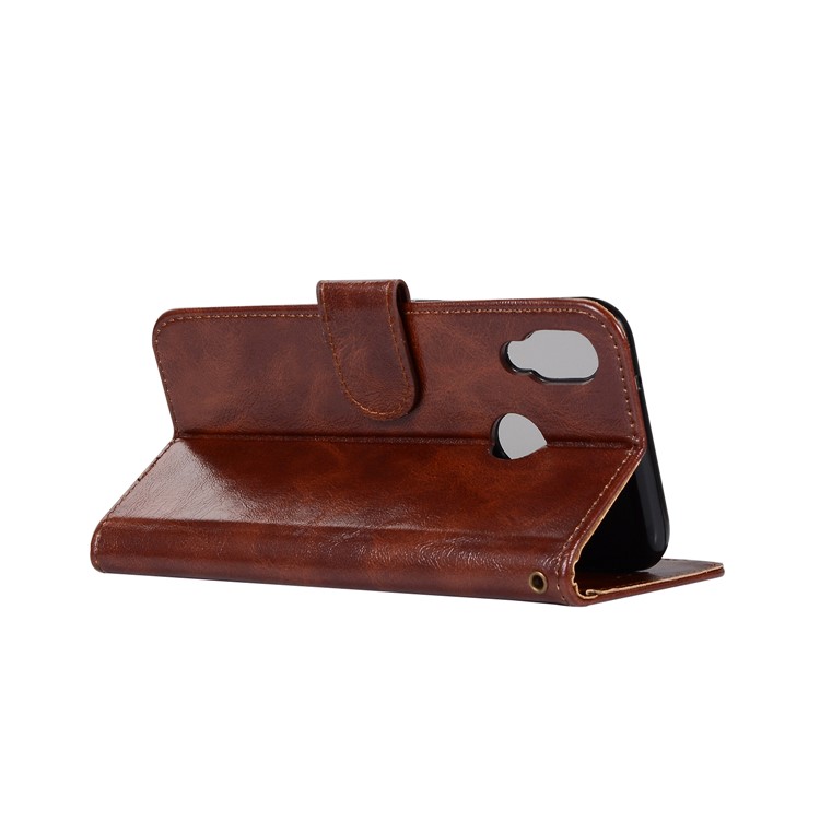 Premium Vintage PU Leather Wallet Cover Accessory for Huawei P20 Lite / Nova 3e - Coffee-6