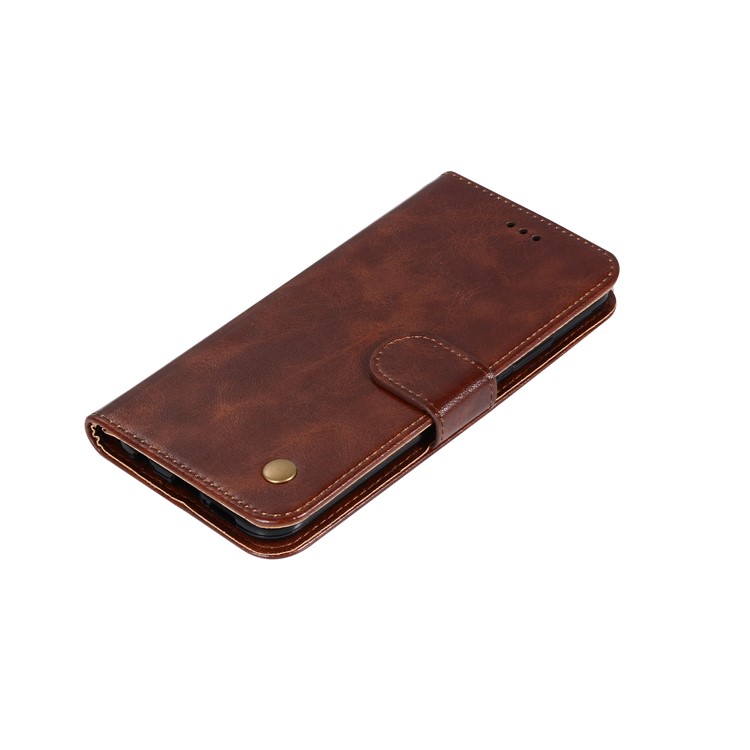 Premium Vintage PU Leather Wallet Cover Accessory for Huawei P20 Lite / Nova 3e - Coffee-7