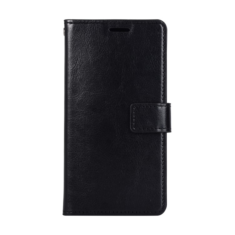 Crazy Horse Magnetic Stand Wallet Leather Mobile Phone Casing for Huawei P20 Lite / Nova 3e - Black-2