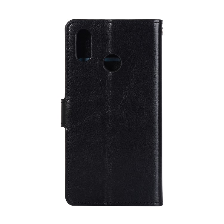 Crazy Horse Magnetic Stand Wallet Leather Mobile Phone Casing for Huawei P20 Lite / Nova 3e - Black-3