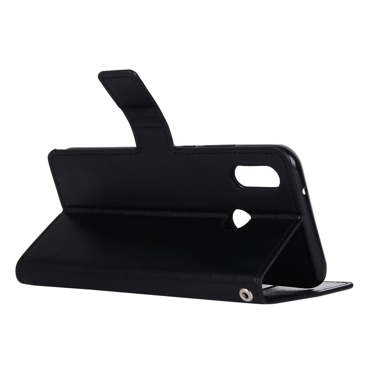 Crazy Horse Magnetic Stand Wallet Leather Mobile Phone Casing for Huawei P20 Lite / Nova 3e - Black-5