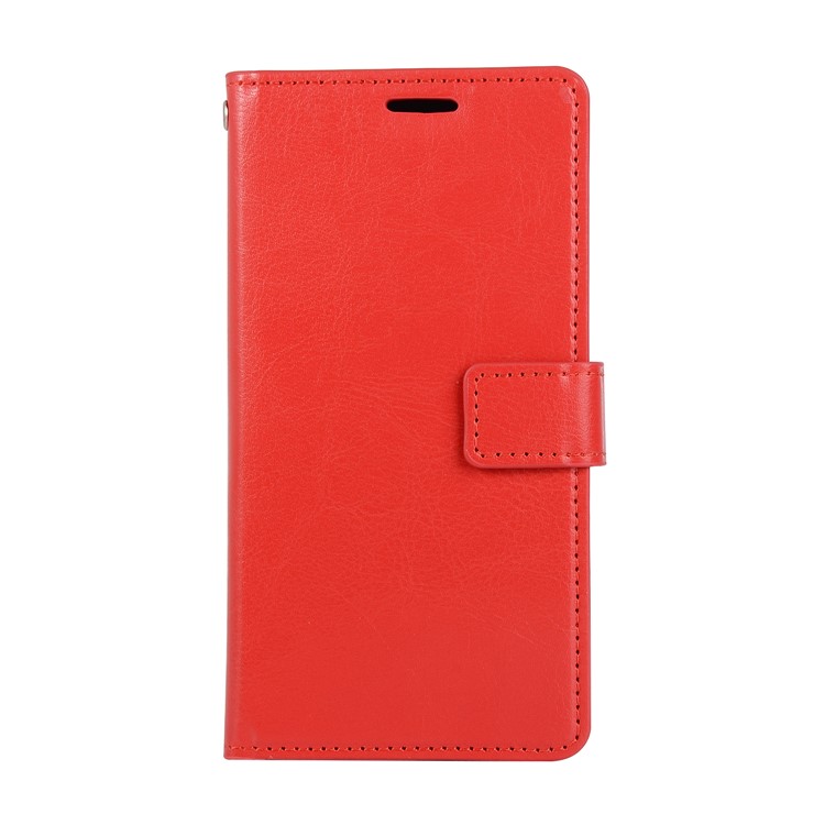 Crazy Horse Magnetic Stand Wallet Leather Mobile Phone Cover for Huawei P20 Lite / Nova 3e - Red-1