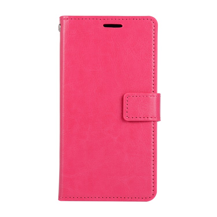 Crazy Horse Magnetic Stand Wallet Leather Mobile Phone Cover Shell for Huawei P20 Lite / Nova 3e - Rose-1