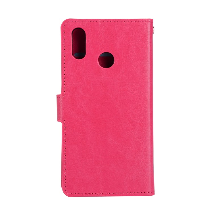 Crazy Horse Magnetic Stand Wallet Leather Mobile Phone Cover Shell for Huawei P20 Lite / Nova 3e - Rose-2