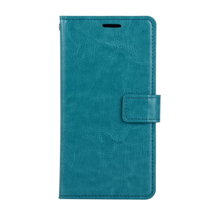 Crazy Horse Magnetic Stand Wallet Leather Mobile Phone Case Cover for Huawei P20 Lite / Nova 3e - Blue-1
