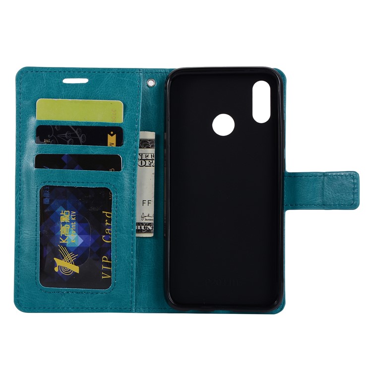 Crazy Horse Magnetic Stand Wallet Leather Mobile Phone Case Cover for Huawei P20 Lite / Nova 3e - Blue-2