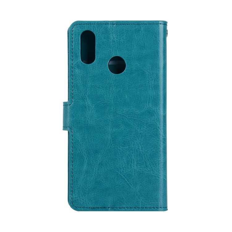 Crazy Horse Magnetic Stand Wallet Leather Mobile Phone Case Cover for Huawei P20 Lite / Nova 3e - Blue-3