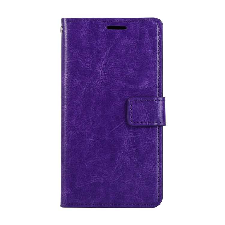 Crazy Horse Magnetic Stand Wallet Leather Phone Shell for Huawei P20 Lite / Nova 3e - Purple-1