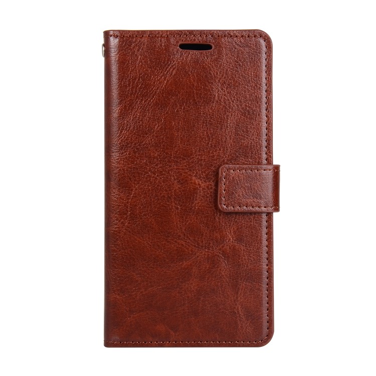 Crazy Horse Magnetic Stand Wallet Leather Phone Protection Case for Huawei P20 Lite / Nova 3e - Brown-1