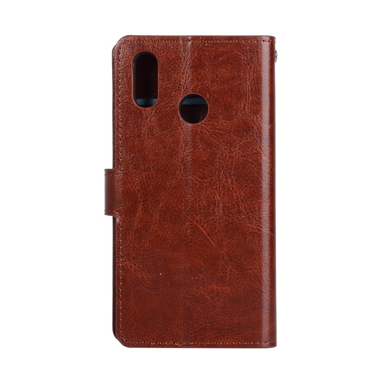 Crazy Horse Magnetic Stand Wallet Leather Phone Protection Case for Huawei P20 Lite / Nova 3e - Brown-2
