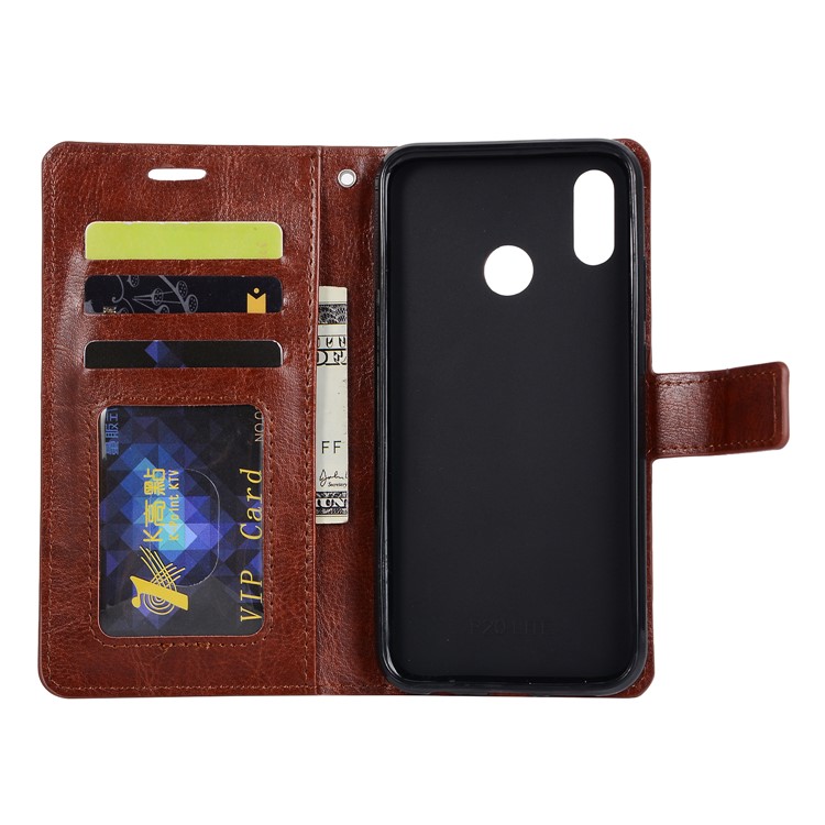 Crazy Horse Magnetic Stand Wallet Leather Phone Protection Case for Huawei P20 Lite / Nova 3e - Brown-3