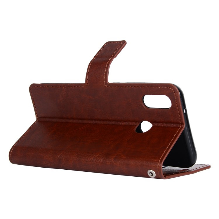 Crazy Horse Magnetic Stand Wallet Leather Phone Protection Case for Huawei P20 Lite / Nova 3e - Brown-4