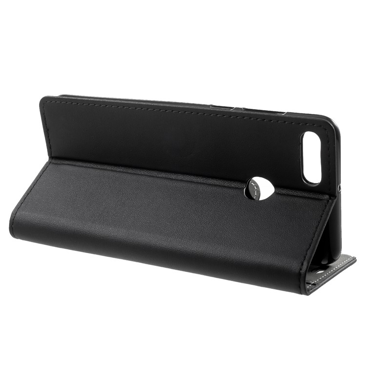 PU Leather Folio Flip Wallet Stand Case for Huawei Y9 (2018) / Enjoy 8 Plus - Black-4