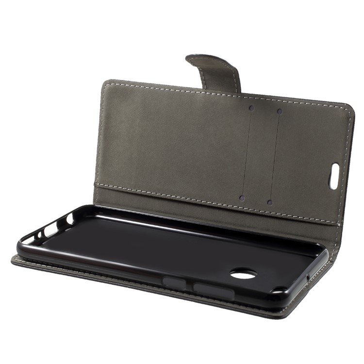 PU Leather Folio Flip Wallet Stand Case for Huawei Y9 (2018) / Enjoy 8 Plus - Black-5