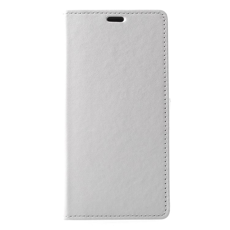 PU Leather Folio Flip Wallet Stand Mobile Case for Huawei Y9 (2018) / Enjoy 8 Plus - White-1